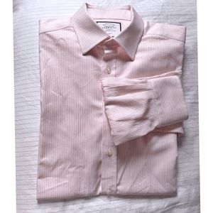 Charles Tyrwhitt pink and white stripe shirt